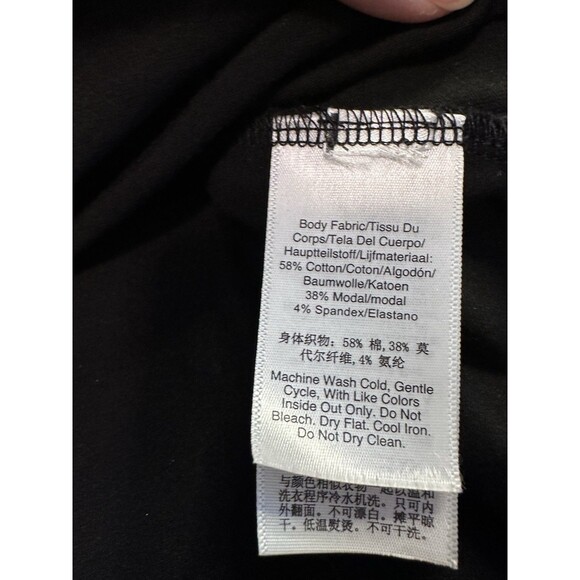 DKNY Black T Shirt With Silver 3D DKNY Print Light Fabric And Stretch Size M - Picture 5 of 7